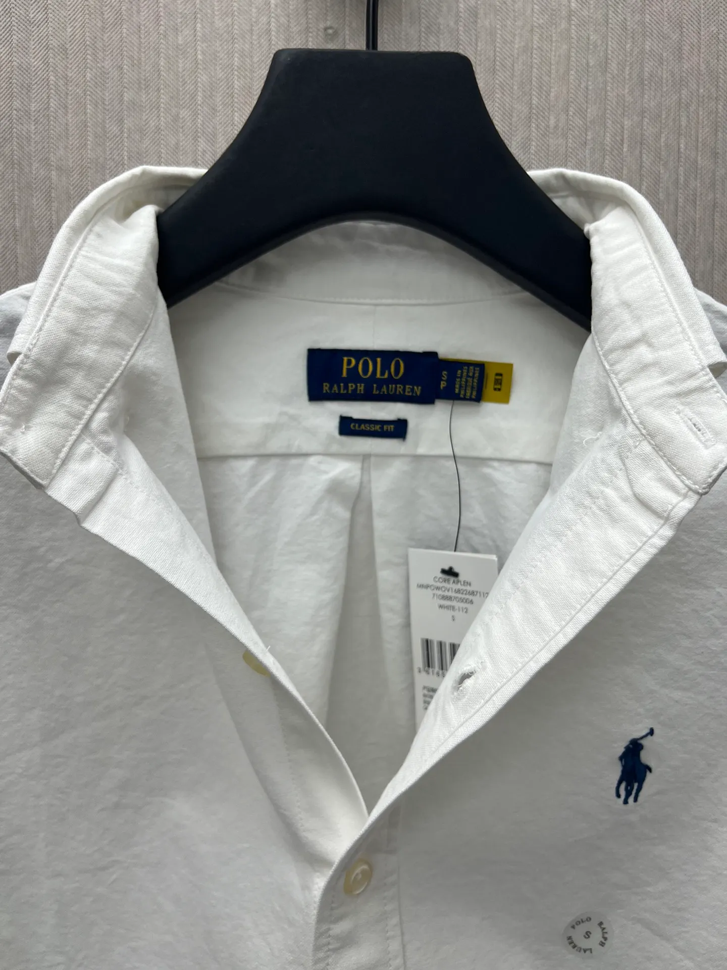 🅿️460 Polo 25ss new solid color logo embroidered buttoned long-sleeved shirt men's high version code number: XS.S.M.L.XL.